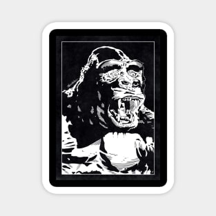 KING KONG (Black and White) Magnet