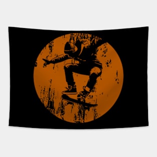 Grunge Urban Skateboarder Graffiti Style - Orange Tapestry