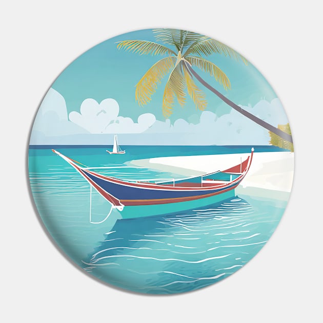 Retro Vintage Tropical Maldives Escape Pin by POD24