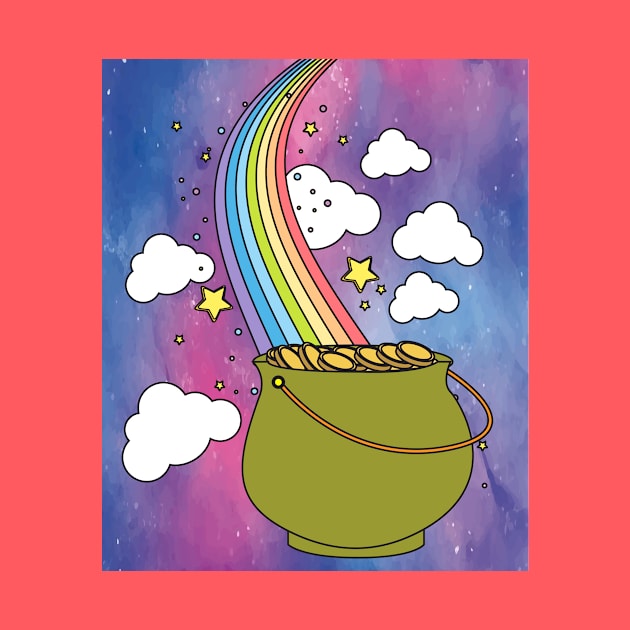 Rainbow With Boiler Pot Full Of Gold by flofin