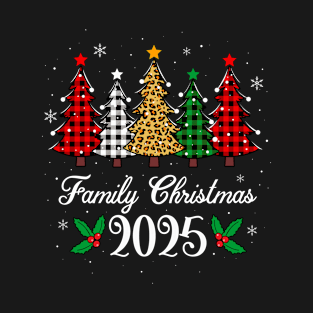 Family Christmas 2025 Pajamas Matching Xmas Leopard Tree T-Shirt