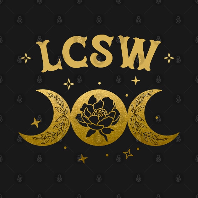 Lcsw - Boho Moon & Wild Rose Golden Design by best-vibes-only