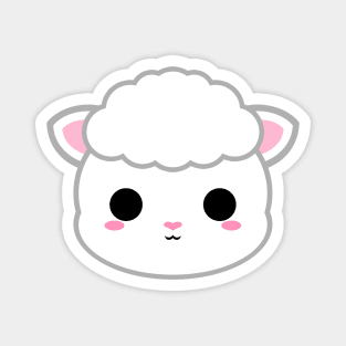 Cute White Sheep Magnet