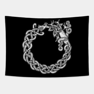 Celtic Knotwork Ouroboros Dragon Tapestry