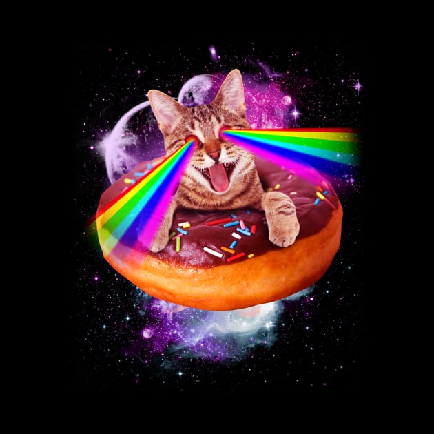 Space Cat Donut Shooting Rainbow by ultraelectrogalacticshop