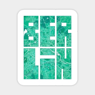 Berlin, Germany City Map Typography - Watercolor Magnet