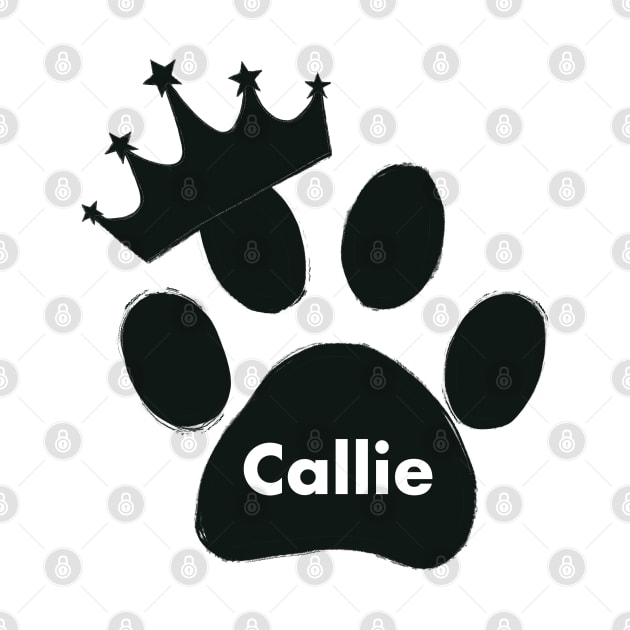 Callie cat name made of hand drawn paw prints by GULSENGUNEL