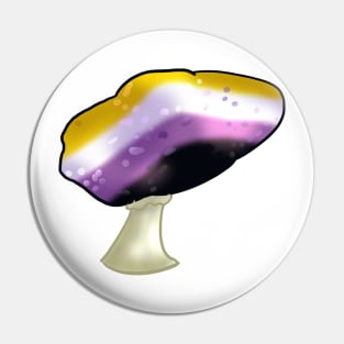 NonBinary LGBTQ Pride Mushroom Pin