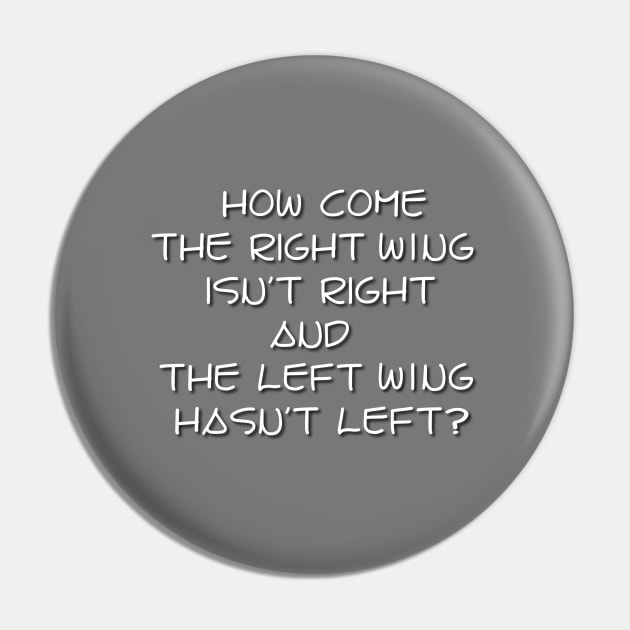 Right Wing Left Wing Pin by Verl