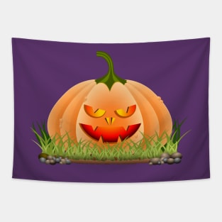 Bad Halloween Pumpkin Tapestry