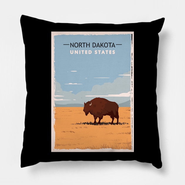 north dakota Pillow by husnimubarok