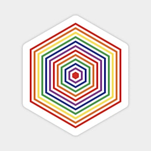 Retro Rainbow Hex Magnet