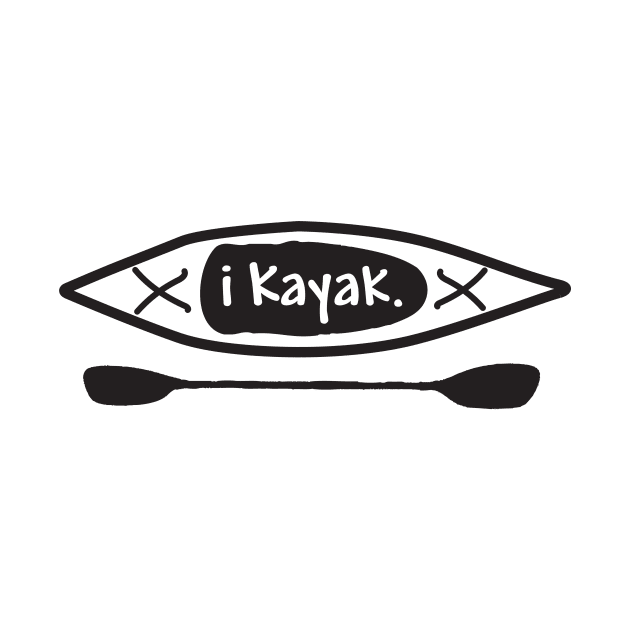 iKayak - Kayak and paddle black and white illustration by PenToPixel