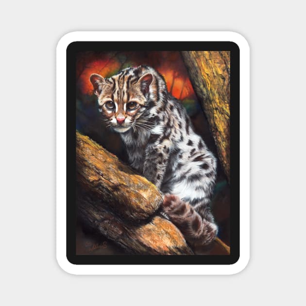 Wild Cat Magnet by Mightyfineart