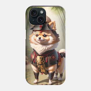 A cute samurai pomeranian Phone Case