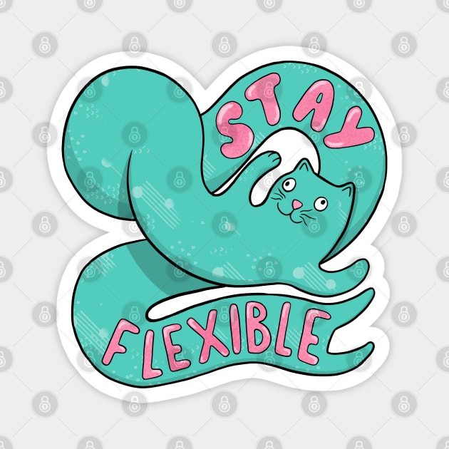 Stay Flexible Cat Magnet by Drawn to Cats