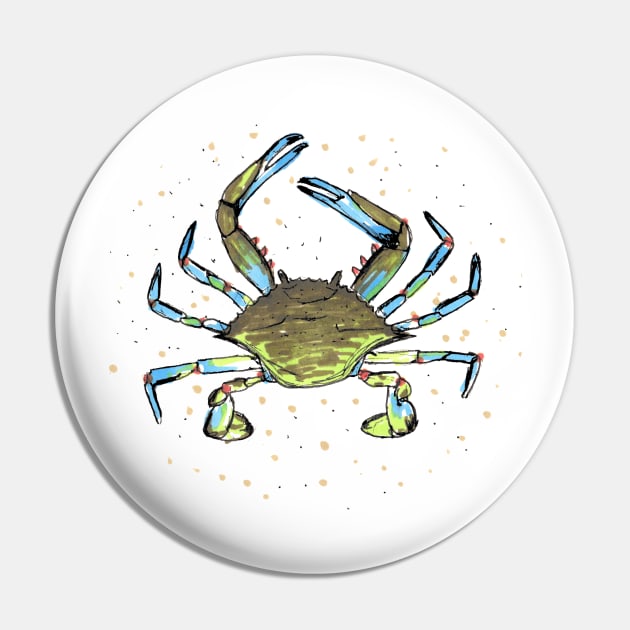 Blue Crab Pin by LauraKatMax