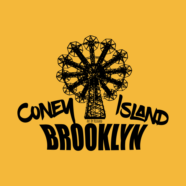 Coney Island Brooklyn Black ink by Richardramirez82