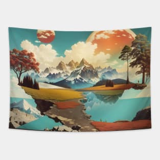 Nature Vintage Surreal Collage Photo Manipulation Tapestry