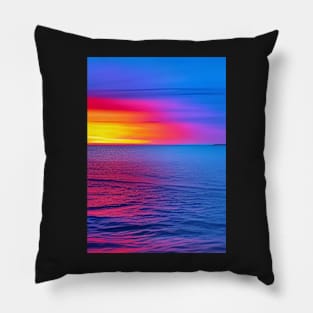 PRETTY COLORFUL OCEAN SUNSET Pillow