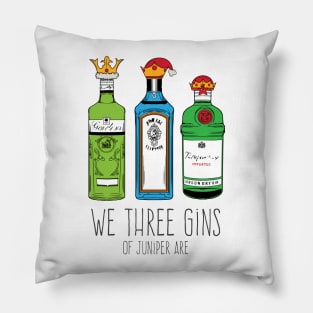 We Three Kings - Gin Christmas T-shirt with 3 Kings Gin Bottles Pillow