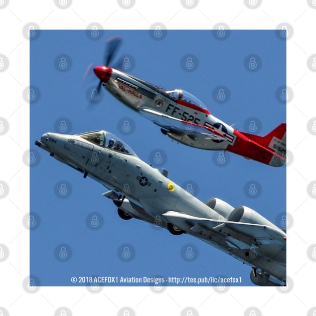 P-51D Mustang and A-10 in USAF Heritage Flight by acefox1