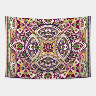 Purple and Green Boho Quilt Tapestry