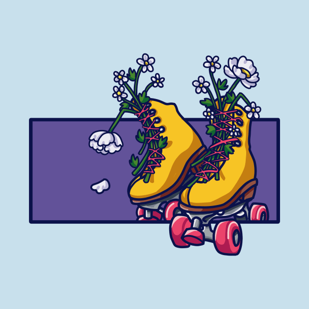 Floral Roller Skates by Reivennant