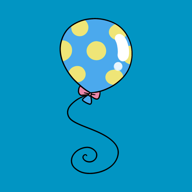 Blue and Yellow Polk-a-dot Balloon by saradaboru