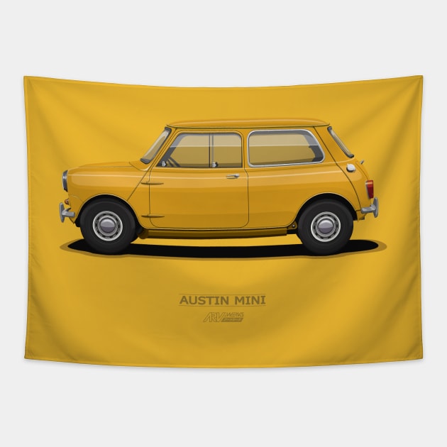 Austin Mini Orange Tapestry by ARVwerks