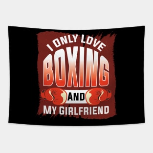 Hit like a Girl QuoteVintage Boxer Boxing Gloves Design Tapestry