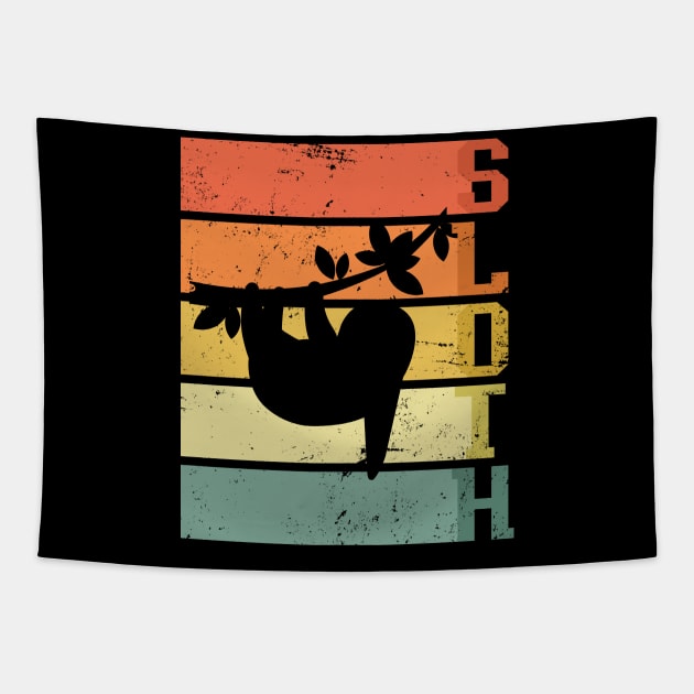 Retro Sloth Tapestry by shirtsyoulike