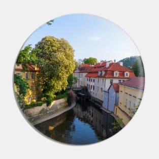 Bridge in Prague, Czech Republic, Europe, in the Springtime with Flowers Pin