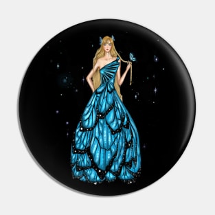 Blue Butterfly Princess Pin