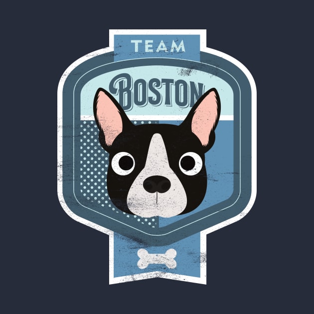 Team Boston - Distressed Boston Terrier Beer Label Design by DoggyStyles