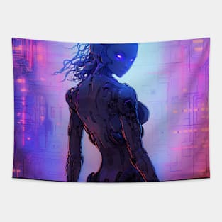 Cyber Demon Demonic Android Tapestry