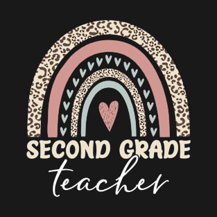 Leopard Pattern Second Grade Teacher T-Shirt