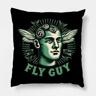 Fly guy olds chool tattoo Pillow