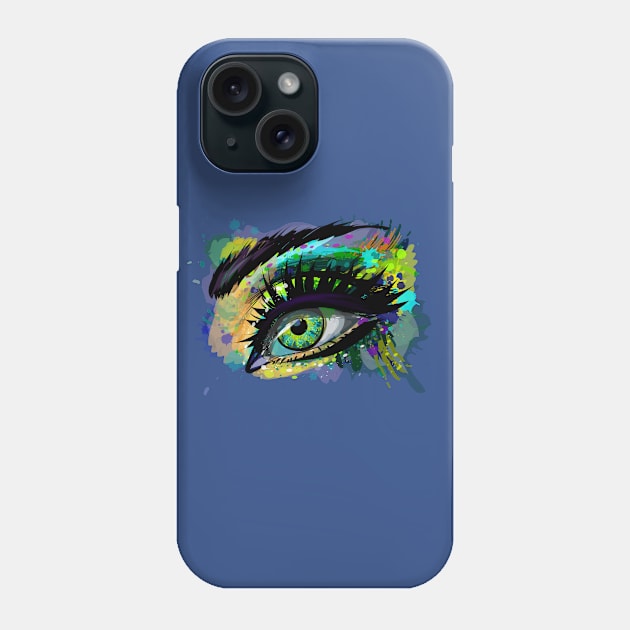 female eye splash watercolor Phone Case by Mako Design 