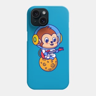 Monkey Astronaut Playing Guitar Phone Case