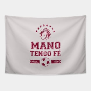 Mano Tengo Fe - Maroon Lettering Tapestry