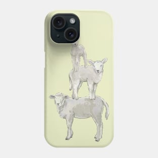 Cute Lambs Stand On Top Of Each Other Phone Case