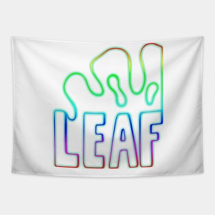 colored word leaf with tree leaf outline Tapestry