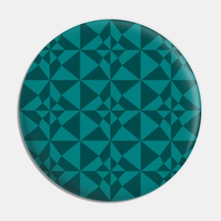 Teal Night and Day Patchwork Pattern Pin