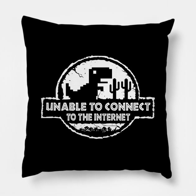 Unable to connect to the internet, Dinosaur Chrome Game Pillow by cecatto1994