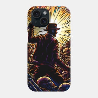 Epic Explorer in Mystical Crypt - Stained Glass - Vintage Adventure Phone Case