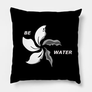 Be Water Black Bauhinia Hong Kong Pillow