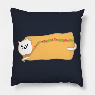 Funny purrito taco cat Pillow