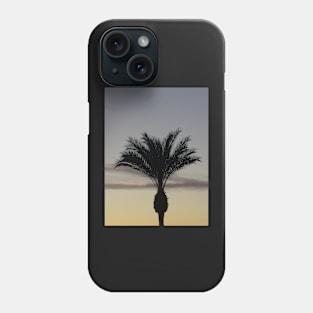 Single Palm Tree Silhouette at Sunset Phone Case