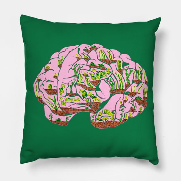 Brain Terrarium Pillow by RaLiz